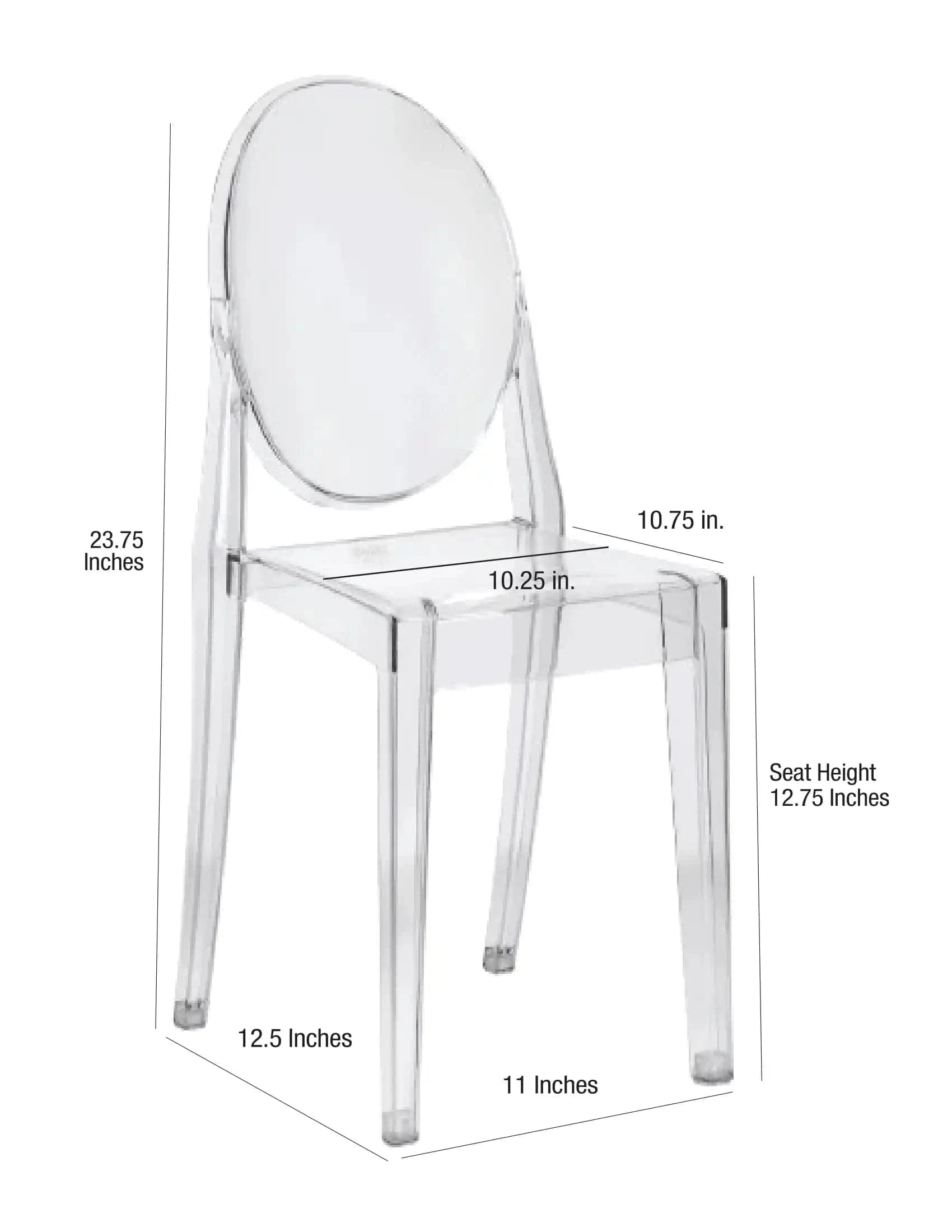 Chivari Clear Resin Kids Victoria Ghost Chair CGVRC-KID-ZG-T