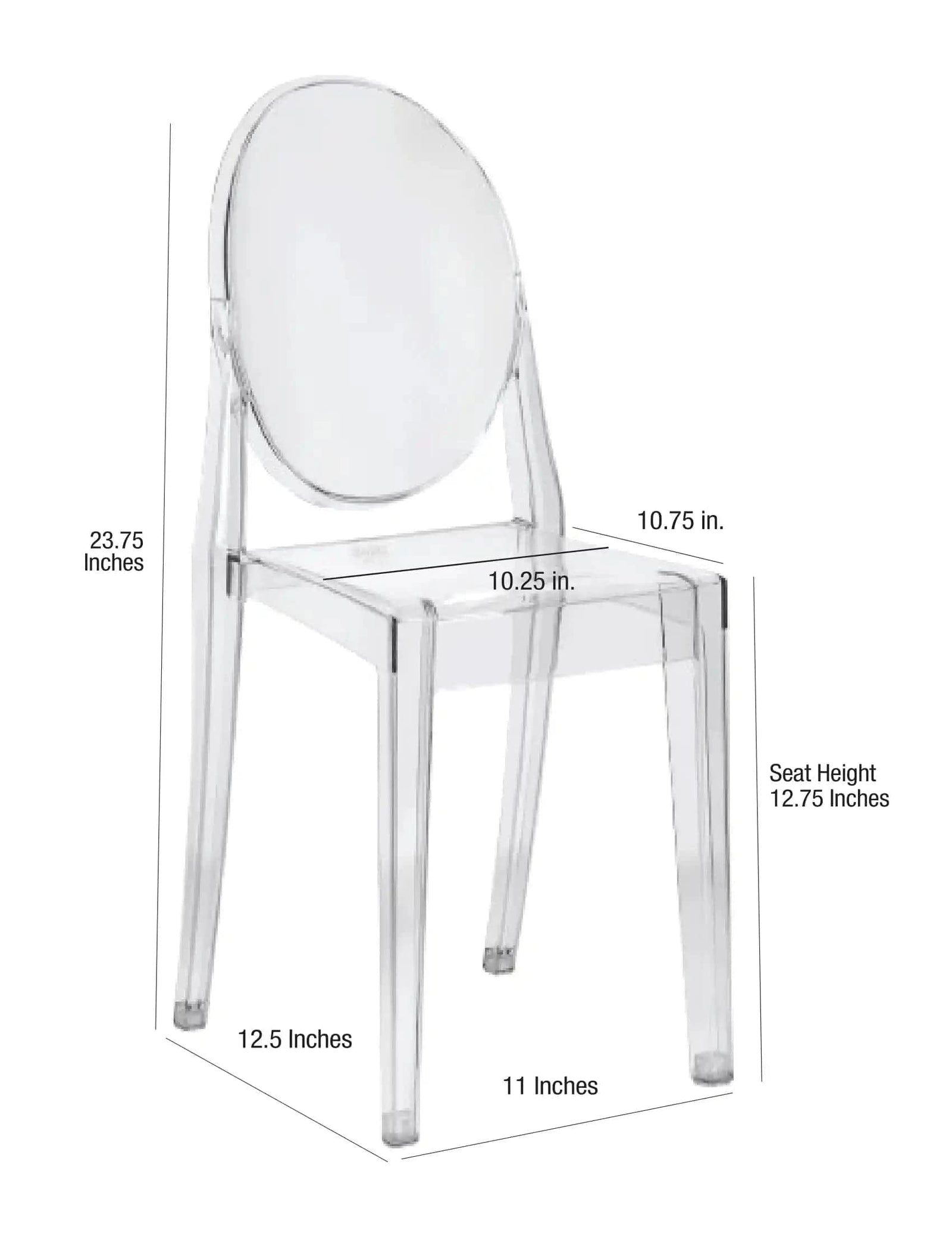 Chivari Clear Resin Kids Victoria Ghost Chair CGVRC-KID-ZG-T