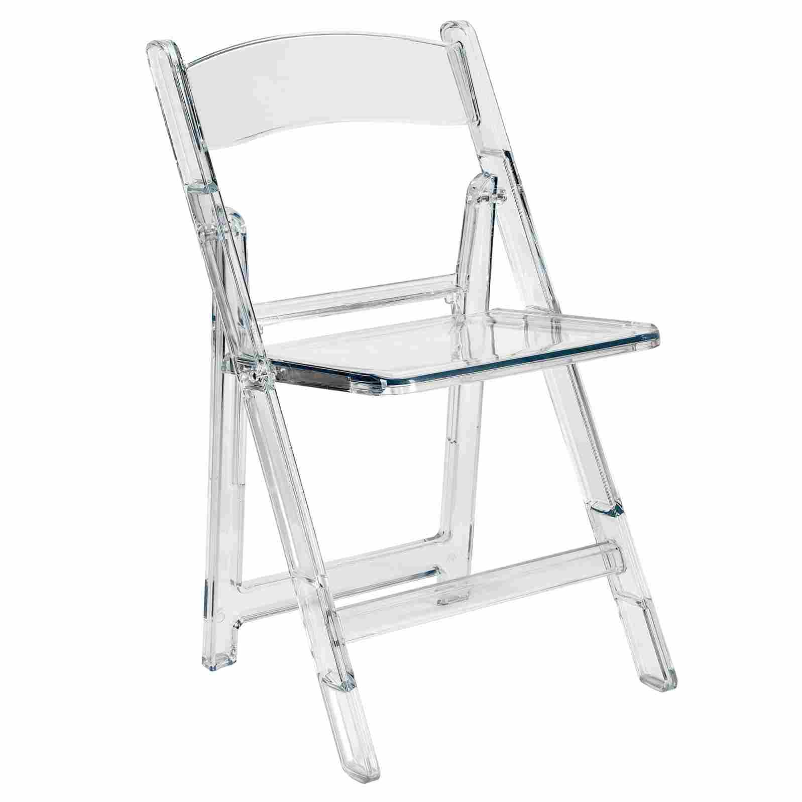 Chivari Clear Resin Folding Chair CFRCL4-HB-T