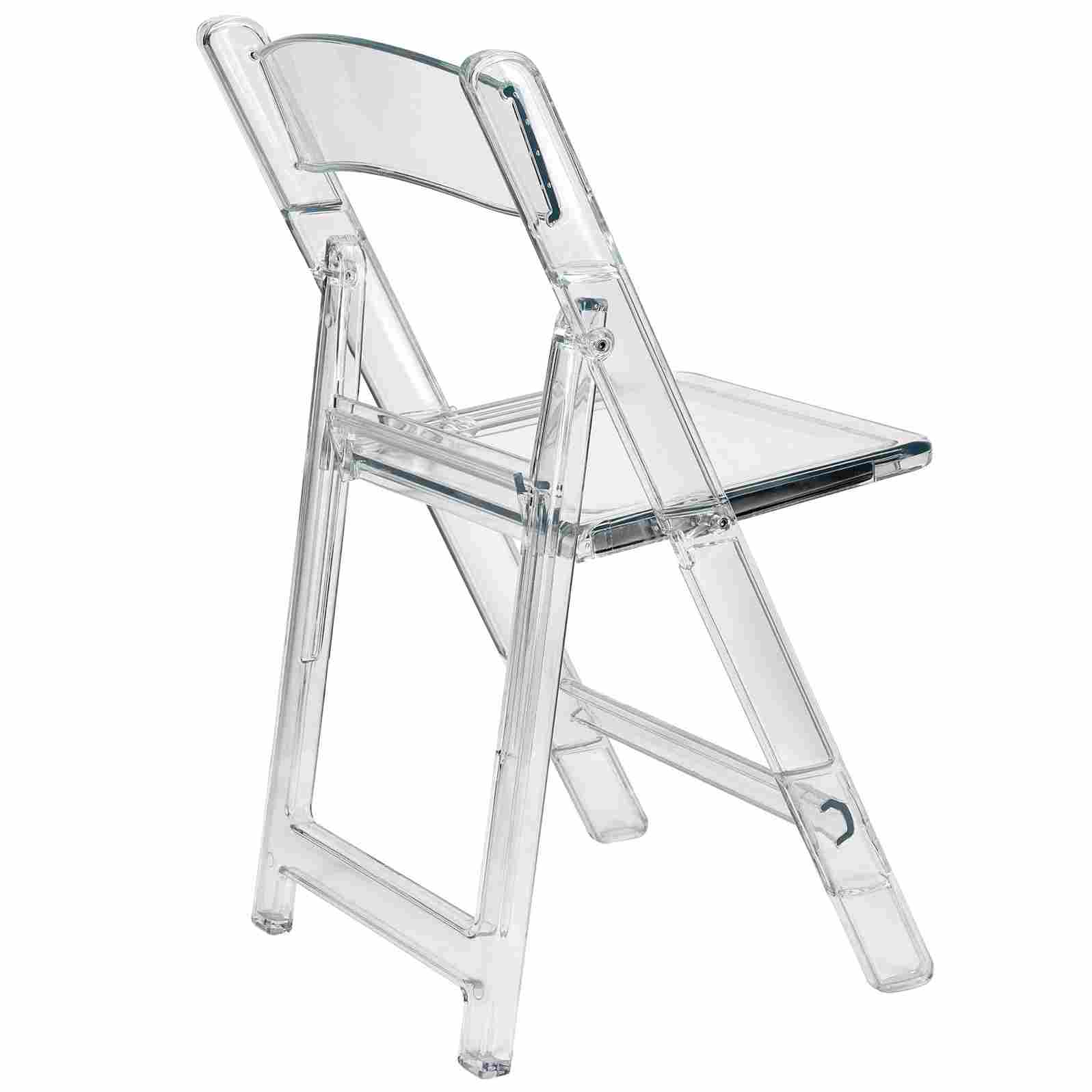 Chivari Clear Resin Folding Chair CFRCL2-HB-T