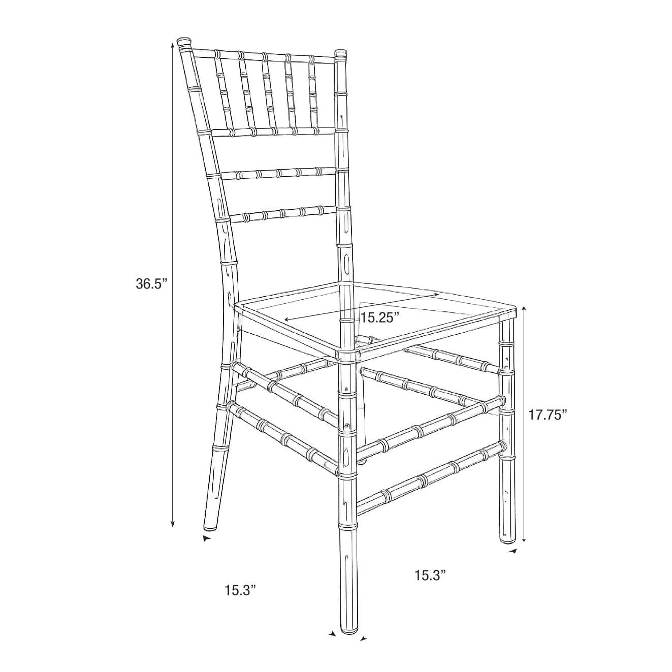 Chivari Clear Resin ThinVisible Seat Chiavari Chair CCRC-MONO-THIN-ZG-T