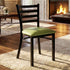 Ladder Back Restaurant Chair with Black Metal Frame and Light Green Vinyl Seat