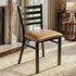 Ladder Back Restaurant Chair with Black Metal Frame and Tan Vinyl Seat