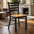 Chivari Ladder Back Restaurant Chair with Black Frame and Natural Wood Seat CLMBWNW-ZF-KT