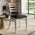 Ladder Back Restaurant Chair with Silver Frame and Black Vinyl Seat