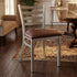 Ladder Back Restaurant Chair with Silver Frame and Brown Vinyl Seat
