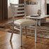 Ladder Back Restaurant Chair with Silver Frame and Light Gray Vinyl Seat