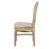 Chivari Antique Distressed Wood Louis Pop Chair Beige Tweed Fabric Back and Seat CLPWANTIQ-ZG-T