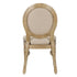Chivari Antique Distressed Wood Louis Pop Chair Beige Tweed Fabric Back and Seat CLPWANTIQ-ZG-T