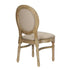 Chivari Antique Distressed Wood Louis Pop Chair Beige Tweed Fabric Back and Seat CLPWANTIQ-ZG-T