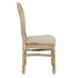 Chivari Antique Distressed Wood Louis Pop Chair Beige Tweed Fabric Back and Seat CLPWANTIQ-ZG-T