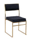 Chivari Melissa Chair in Gold Stainless Steel Frame with Black Cushion Seat and Back CMMG-B-KIT-AX