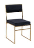 Chivari Melissa Chair in Gold Stainless Steel Frame with Black Cushion Seat and Back CMMG-B-KIT-AX