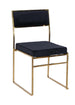 Chivari Melissa Chair in Gold Stainless Steel Frame with Black Cushion Seat and Back CMMG-B-KIT-AX