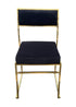 Chivari Melissa Chair in Gold Stainless Steel Frame with Black Cushion Seat and Back CMMG-B-KIT-AX
