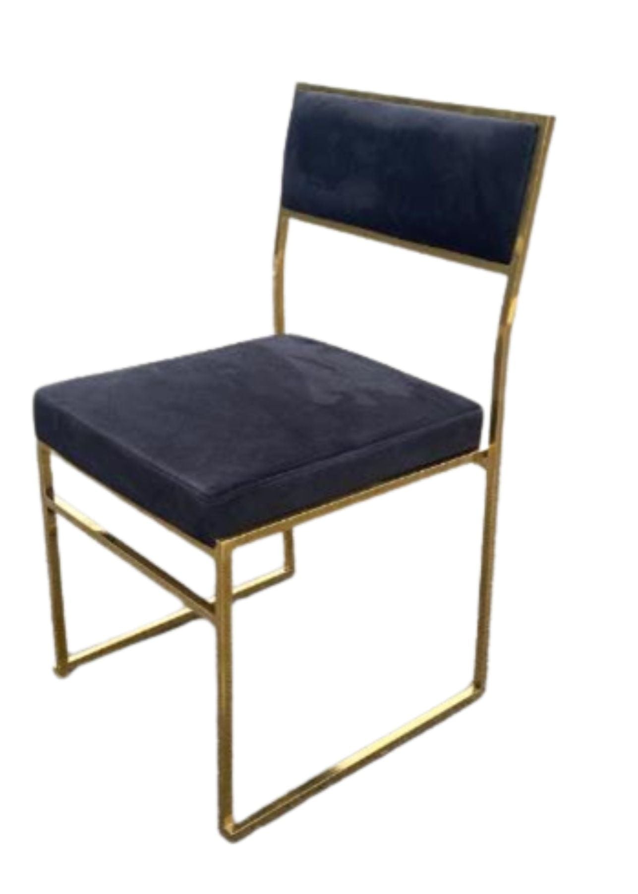 Chivari Melissa Chair in Gold Stainless Steel Frame with Black Cushion Seat and Back CMMG-B-KIT-AX