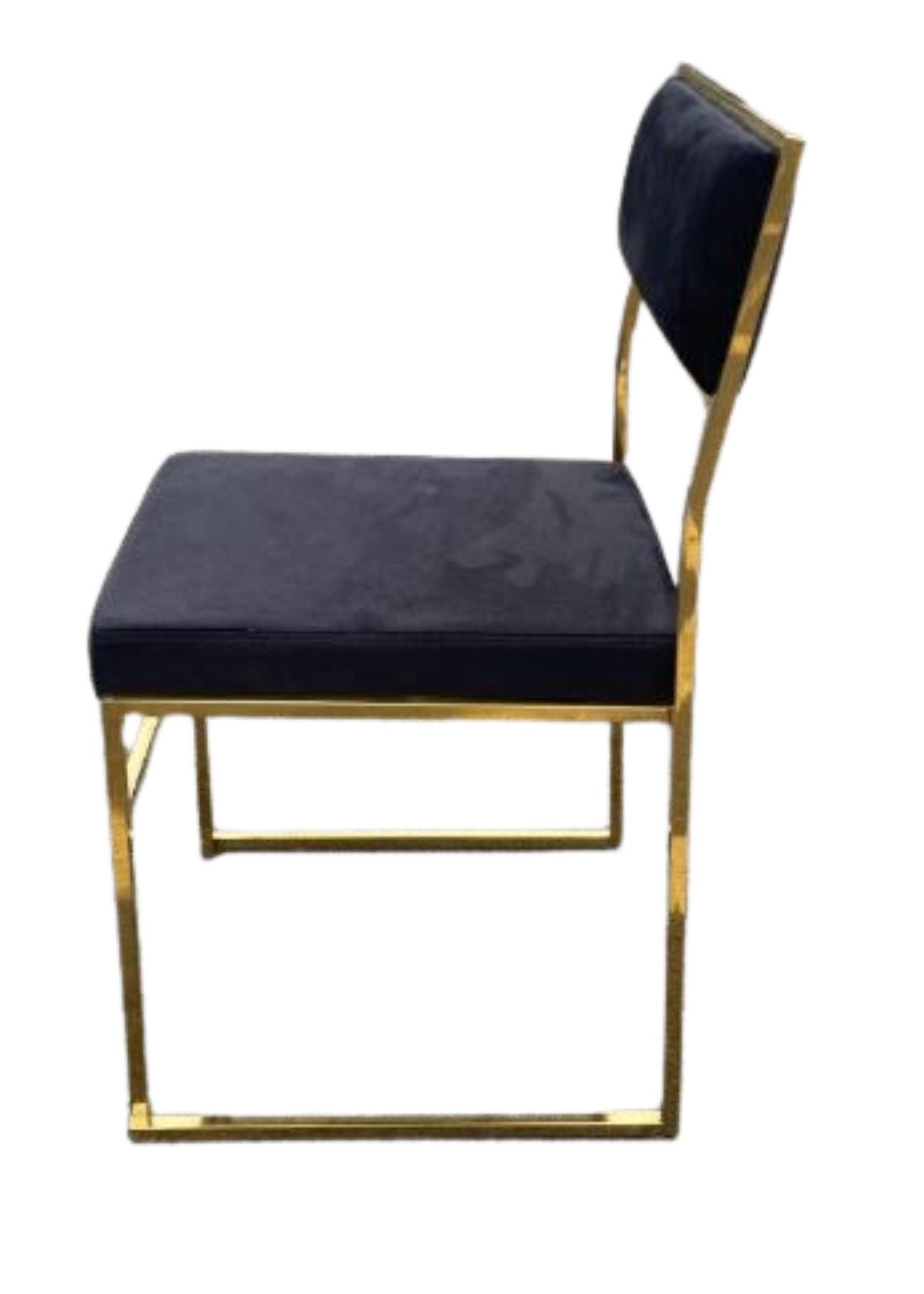 Chivari Melissa Chair in Gold Stainless Steel Frame with Black Cushion Seat and Back CMMG-B-KIT-AX