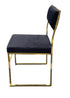 Chivari Melissa Chair in Gold Stainless Steel Frame with Black Cushion Seat and Back CMMG-B-KIT-AX