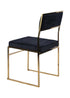 Chivari Melissa Chair in Gold Stainless Steel Frame with Black Cushion Seat and Back CMMG-B-KIT-AX