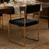 Chivari Melissa Chair in Gold Stainless Steel Frame with Black Cushion Seat and Back CMMG-B-KIT-AX