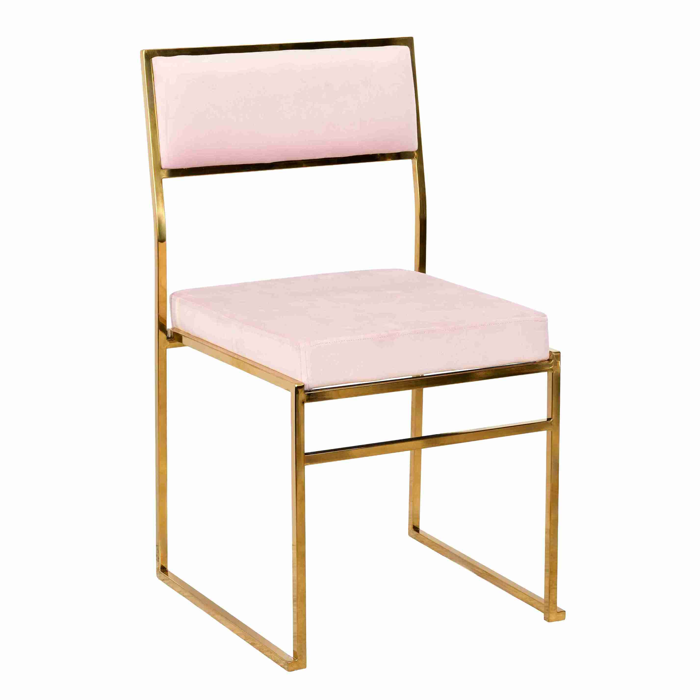 Chivari Melissa Chair in Gold Stainless Steel Frame with Blush Cushion Seat and Back CMMG-BLSH-KIT-AX