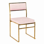 Melissa Chair in Gold Stainless Steel Frame with Blush Cushion Seat and Back