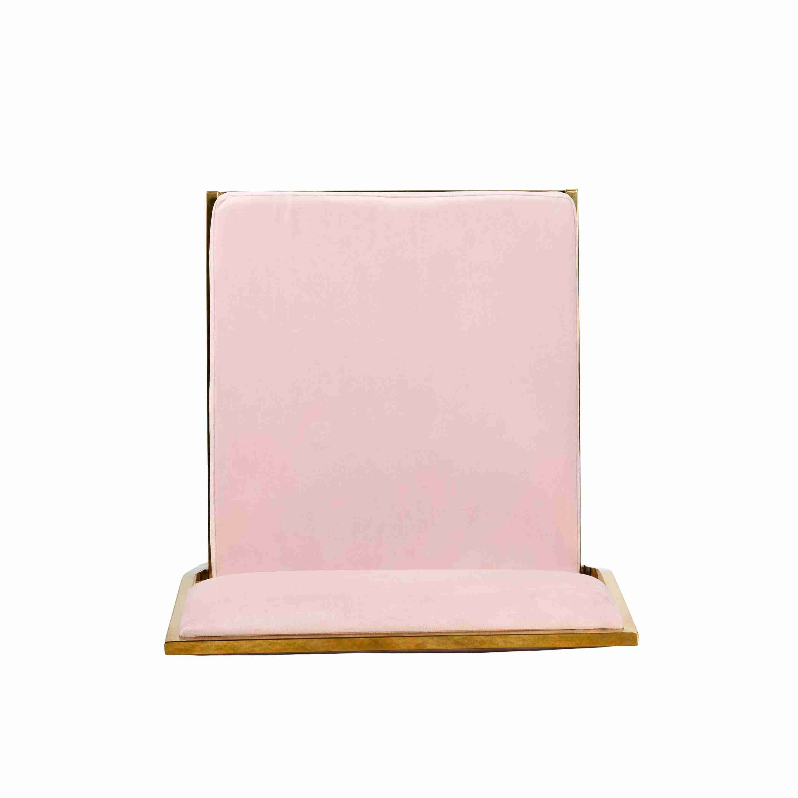 Chivari Melissa Chair in Gold Stainless Steel Frame with Blush Cushion Seat and Back CMMG-BLSH-KIT-AX