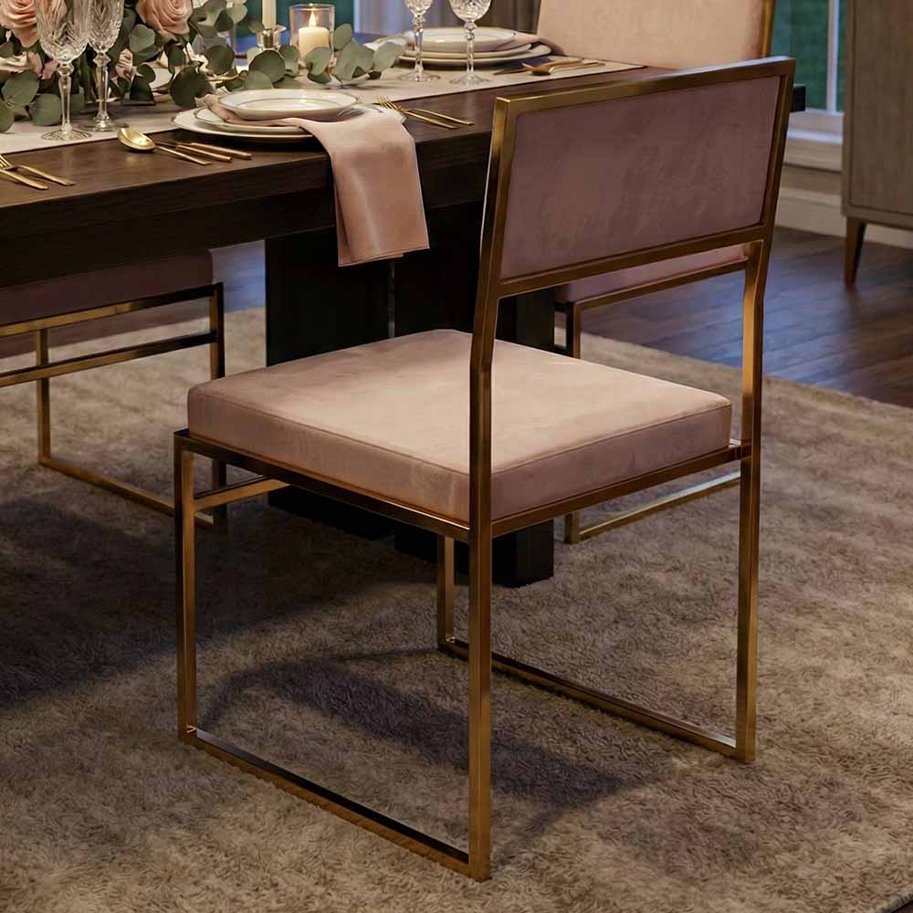 Chivari Melissa Chair in Gold Stainless Steel Frame with Blush Cushion Seat and Back CMMG-BLSH-KIT-AX