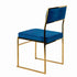 Chivari Melissa Chair in Gold Stainless Steel Frame with Blue Cushion Seat and Back CMMG-BLU-KIT-AX