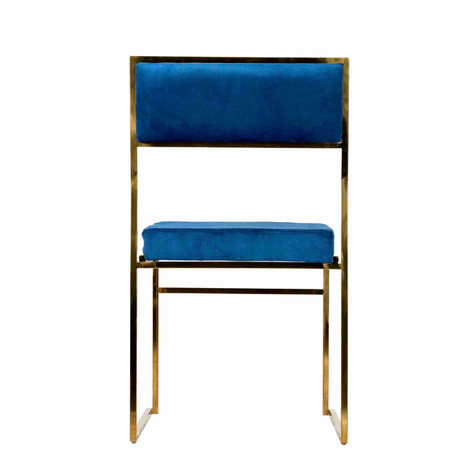 Chivari Melissa Chair in Gold Stainless Steel Frame with Blue Cushion Seat and Back CMMG-BLU-KIT-AX