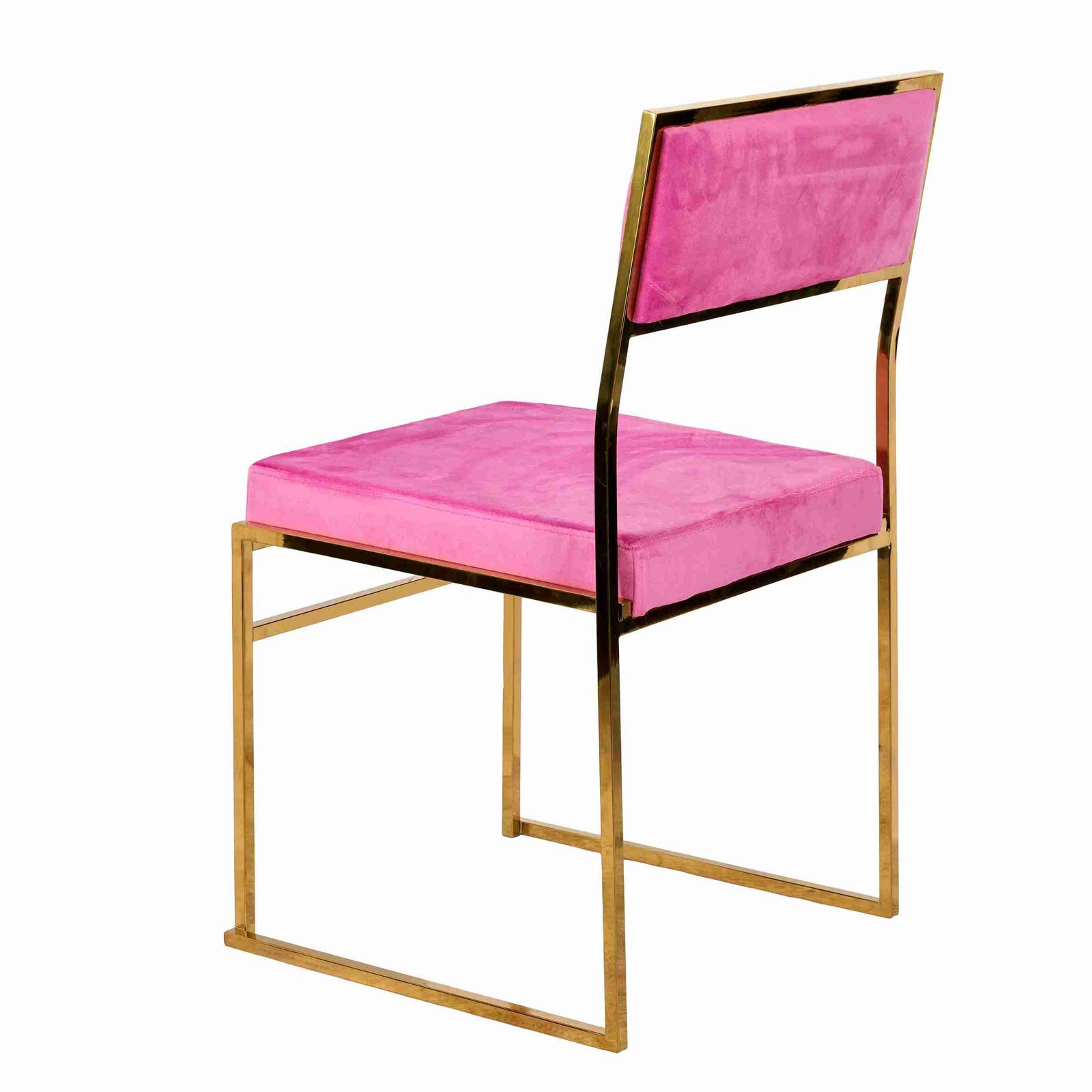 Chivari Melissa Chair in Gold Stainless Steel Frame with Fuchsia Cushion Seat and Back CMMG-FU-KIT-AX