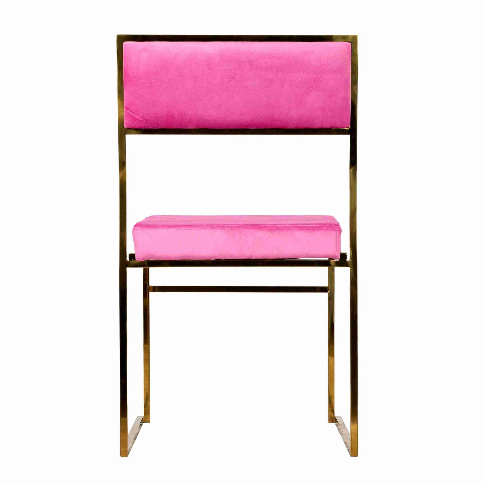 Chivari Melissa Chair in Gold Stainless Steel Frame with Fuchsia Cushion Seat and Back CMMG-FU-KIT-AX
