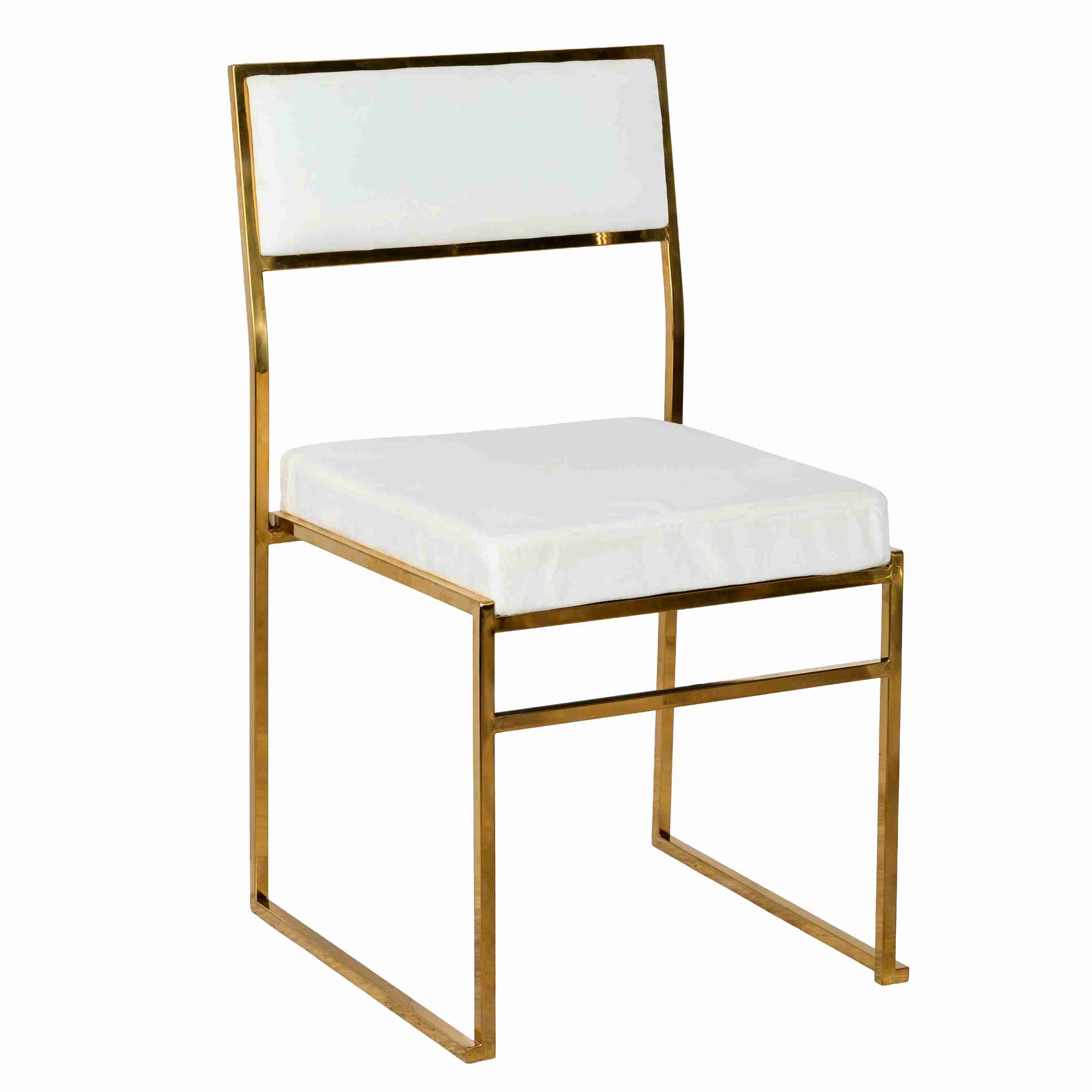 Chivari Melissa Chair in Gold Stainless Steel Frame with White Cushion Seat and Back CMMG-WHI-KIT-AX