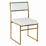 Melissa Chair in Gold Stainless Steel Frame with White Cushion Seat and Back