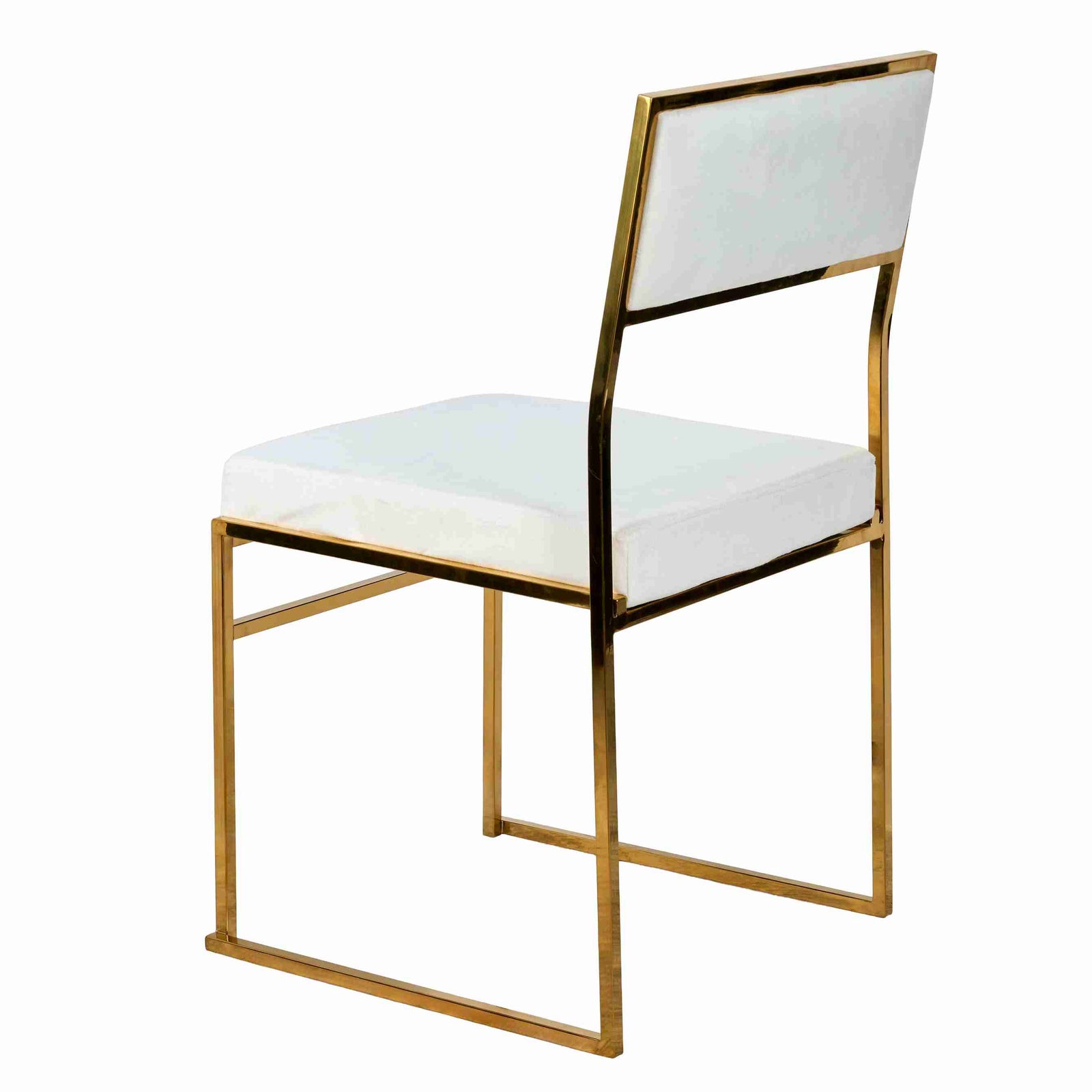 Chivari Melissa Chair in Gold Stainless Steel Frame with White Cushion Seat and Back CMMG-WHI-KIT-AX