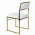 Chivari Melissa Chair in Gold Stainless Steel Frame with White Cushion Seat and Back CMMG-WHI-KIT-AX