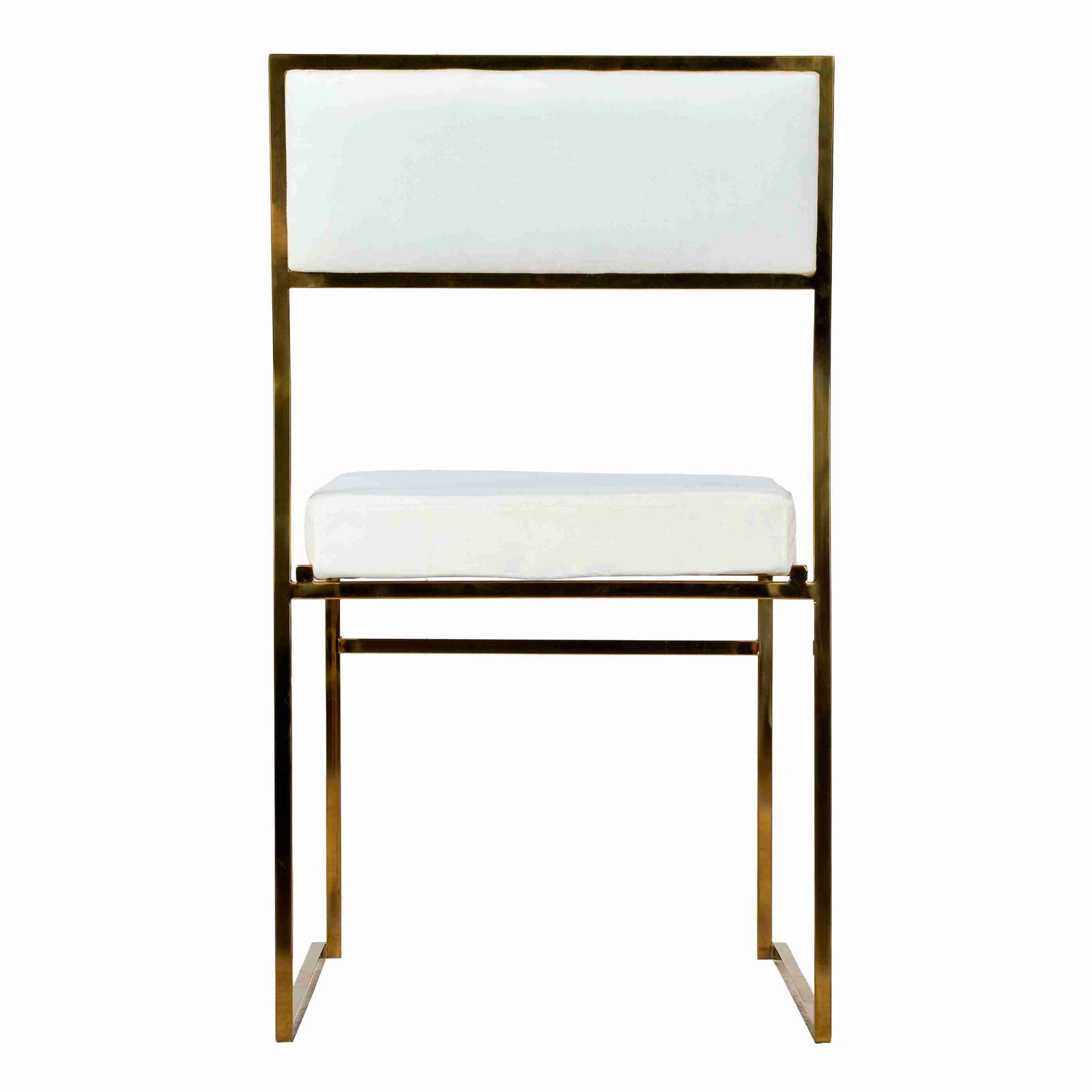 Chivari Melissa Chair in Gold Stainless Steel Frame with White Cushion Seat and Back CMMG-WHI-KIT-AX