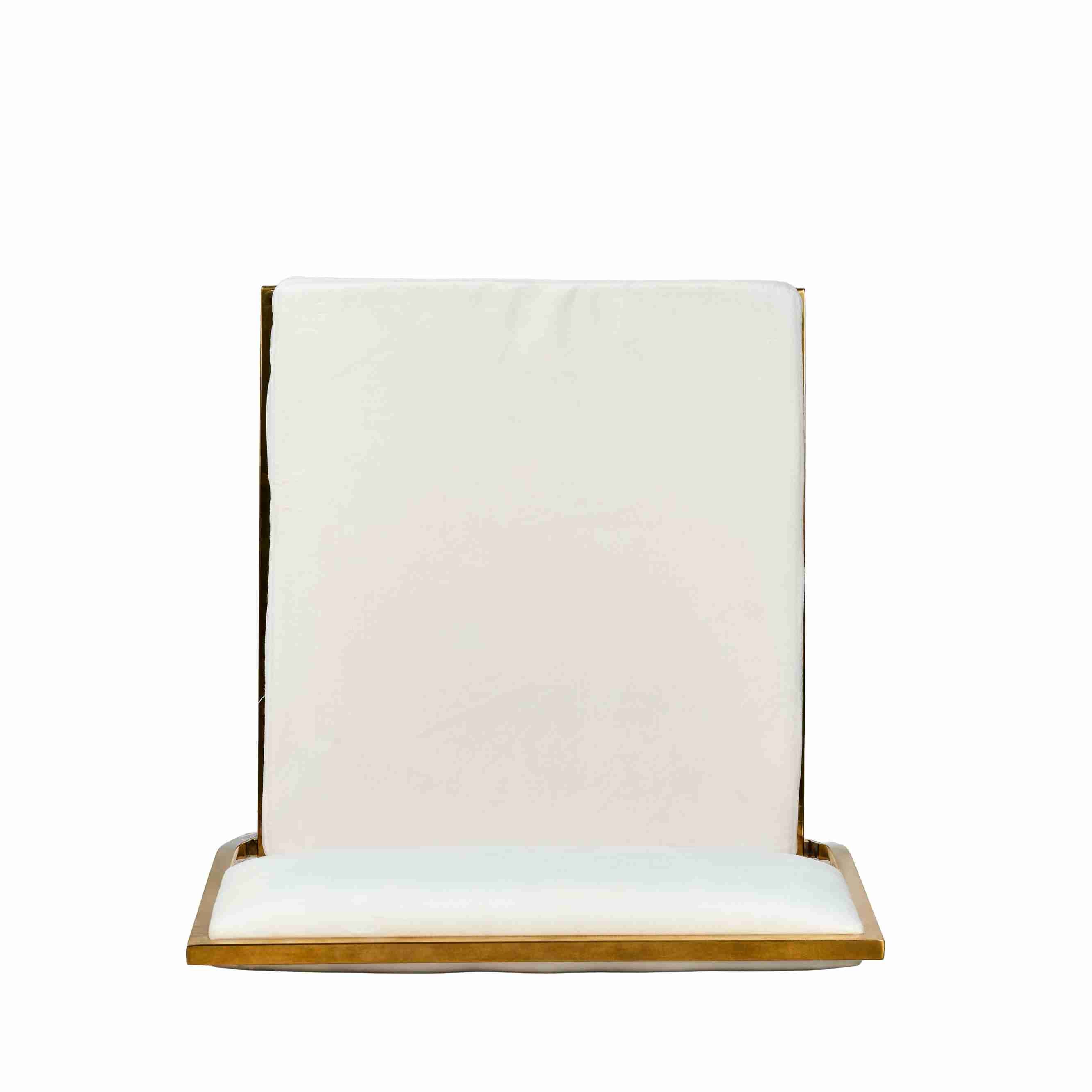 Chivari Melissa Chair in Gold Stainless Steel Frame with White Cushion Seat and Back CMMG-WHI-KIT-AX