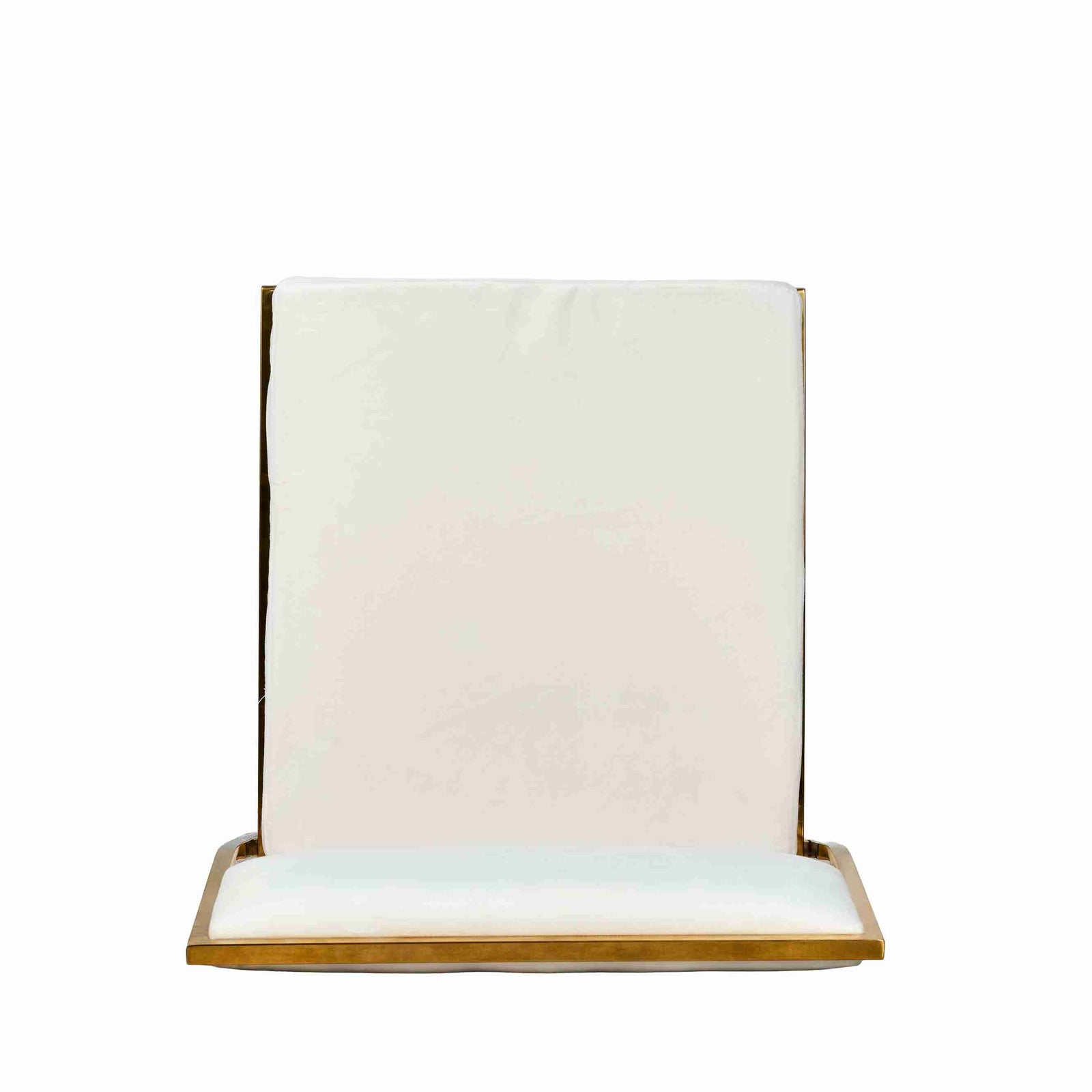 Chivari Melissa Chair in Gold Stainless Steel Frame with White Cushion Seat and Back CMMG-WHI-KIT-AX