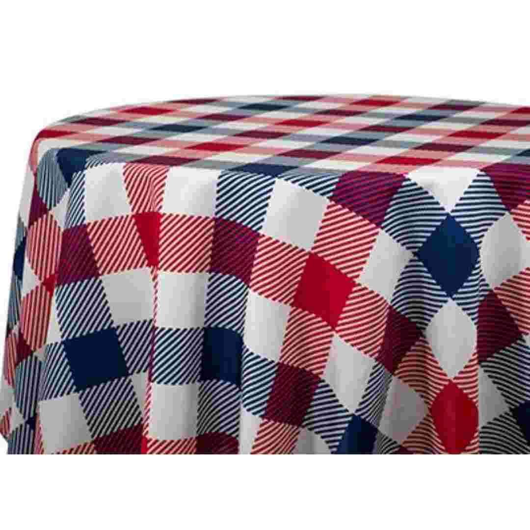 Chivari 120" Round Tablecloth Oxford Colonial Homestead Multi CD01 TBC-60CD01