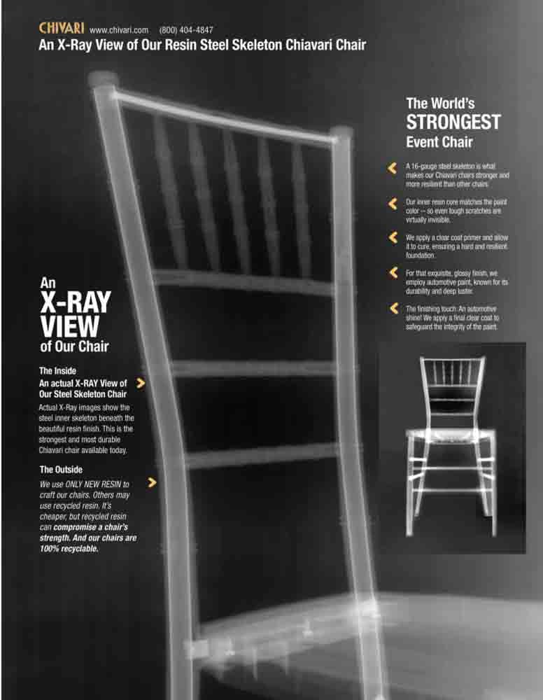 Chivari Sparkling Silver Champagne Resin Steel Skeleton™ Chiavari Chair CCRCHSSP-STEEL-AX-T