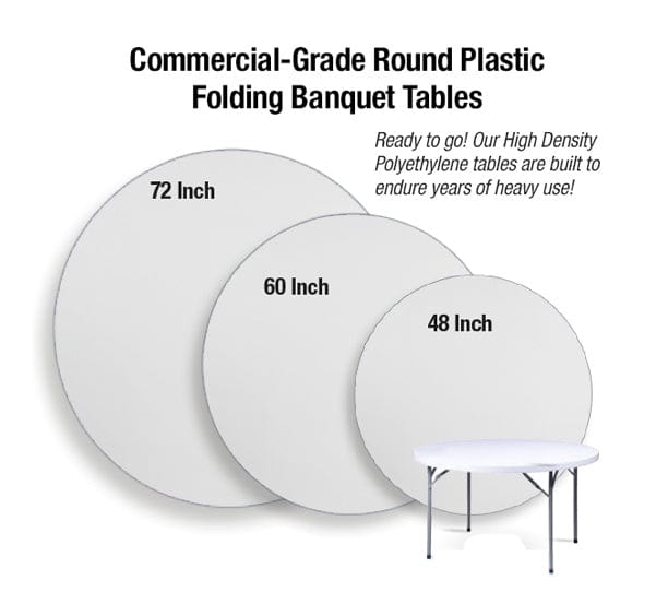 Chivari 72" (6 Foot) Round Steel Skeleton™ Plastic Table TPLSRD72-AX1-T