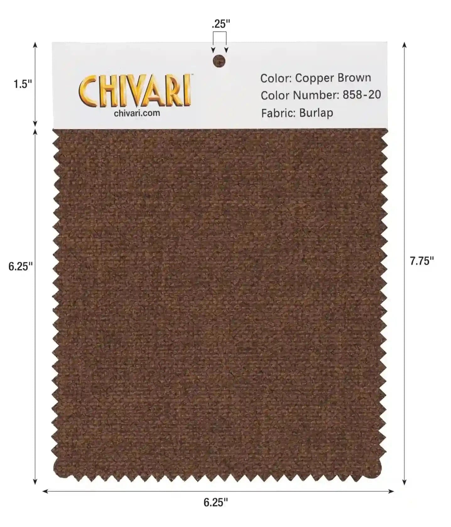 Chivari World’s Best Cushion Fabric Swatch – Copper Brown SW-B-CB-A