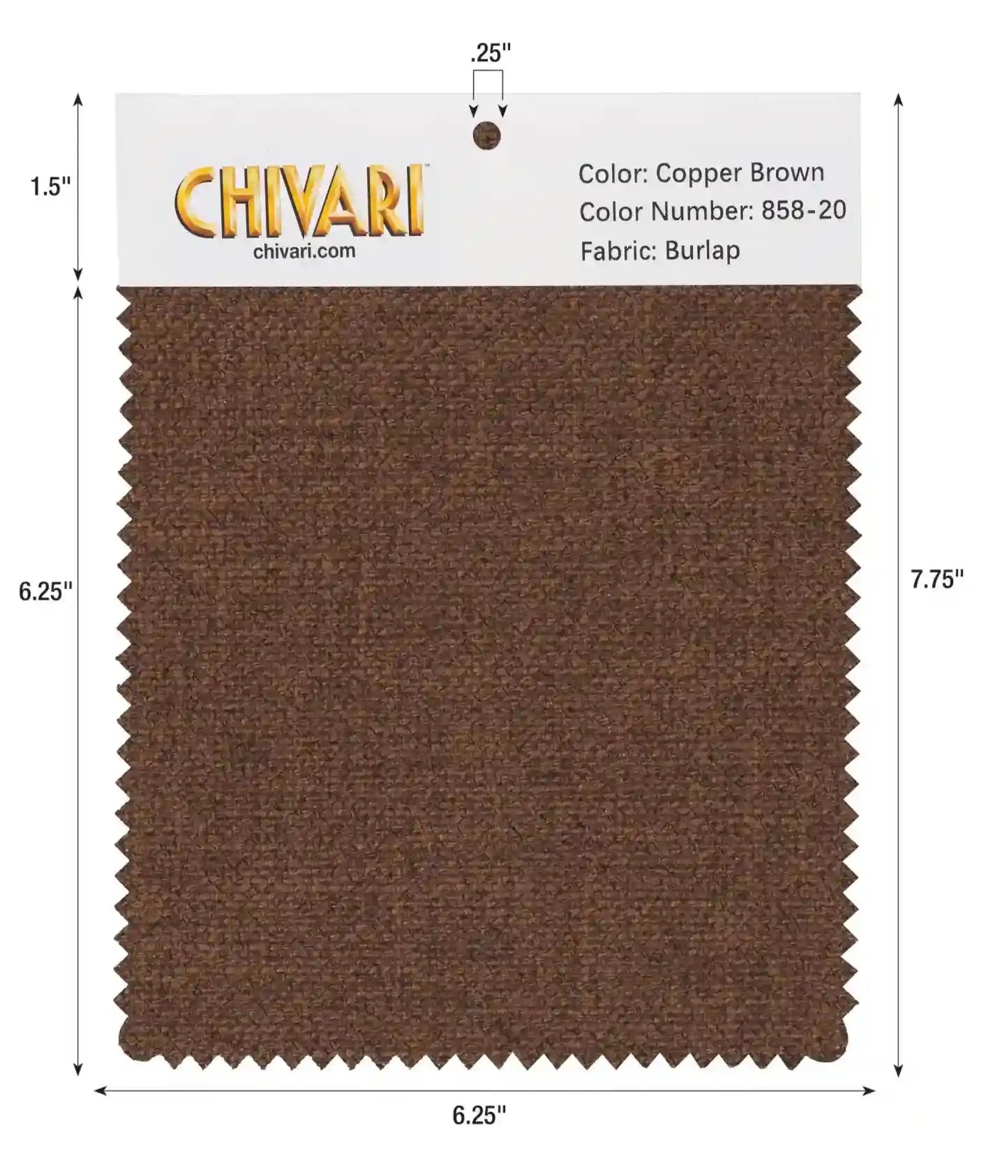 World’s Best Cushion Fabric Swatch – Copper Brown