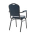 Chivari Navy Blue Vinyl Silver Vein Steel Frame Crown Back Banquet Chair with Arms CQCAVBLU-ZF-T
