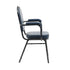 Chivari Navy Blue Vinyl Silver Vein Steel Frame Crown Back Banquet Chair with Arms CQCAVBLU-ZF-T