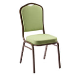 Sage Green Crown Back Banquet Chair on Gold Vein Frame