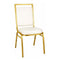 Chivari Ivory Vinyl on Gold Frame Square Back Banquet Chair CQSVI-ZF-T