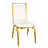 Chivari Ivory Vinyl on Gold Frame Square Back Banquet Chair CQSVI-ZF-T