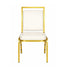 Chivari Ivory Vinyl on Gold Frame Square Back Banquet Chair CQSVI-ZF-T